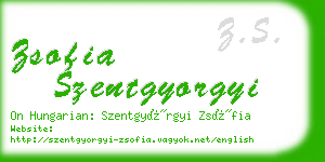 zsofia szentgyorgyi business card